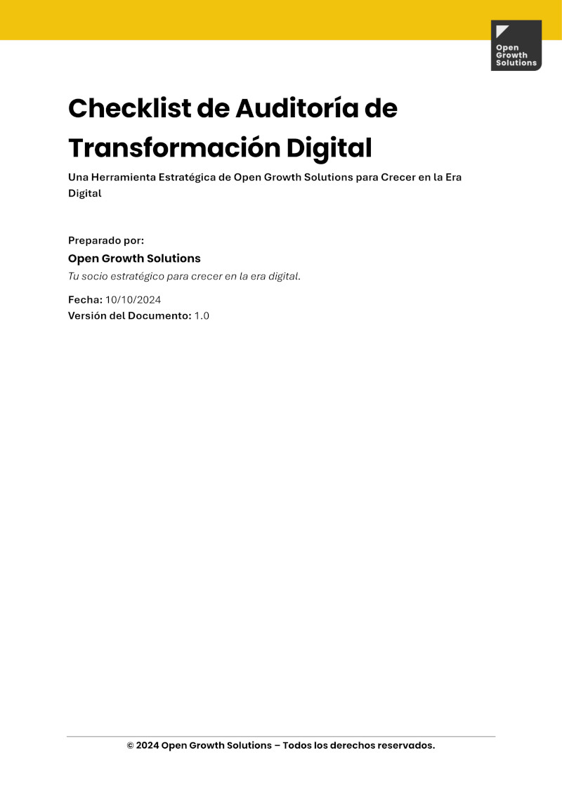 Checklist de Auditoría de Transformación Digital